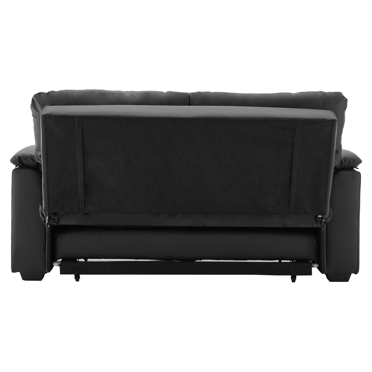 Black Faux Leather Sofa Bed Couch Lounge by Sarantino
