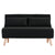 Adjustable 2-Seater Black Faux Velvet Sofa Bed Lounge by Sarantino