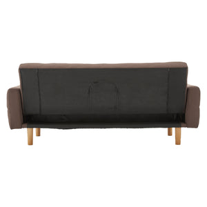 Sarantino 3-Seater Fabric Sofa Bed Futon - Brown | Cozy Lounging
