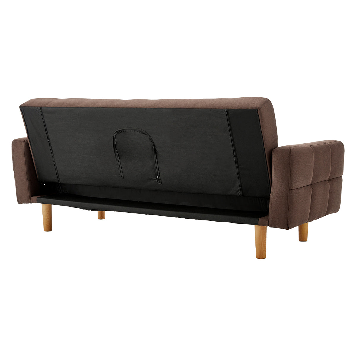 Sarantino 3-Seater Fabric Sofa Bed Futon - Brown | Cozy Lounging