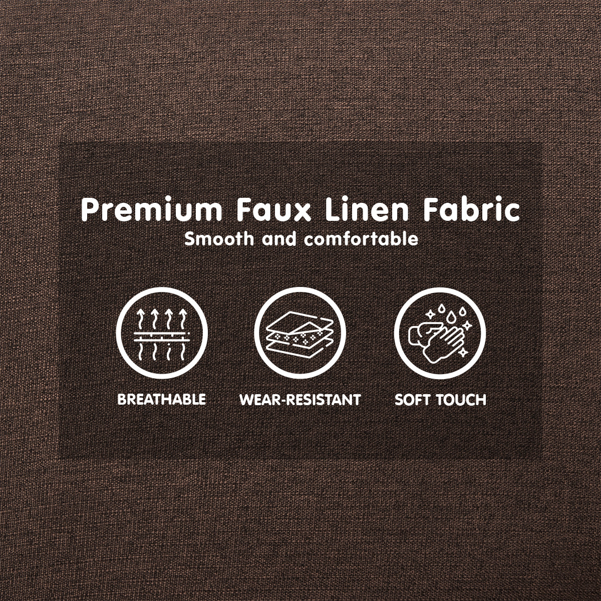 Sarantino 3-Seater Fabric Sofa Bed Futon - Brown | Cozy Lounging