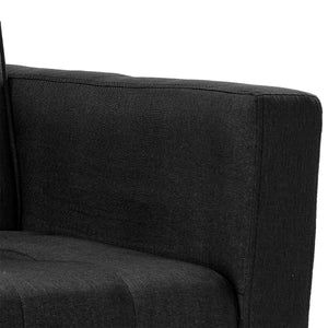 Sarantino 3-Seater Corner Wooden Sofa Bed - Black | Chaise Lounge
