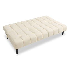 Beige Faux Suede Fabric Sofa Bed Lounge Seat by Sarantino