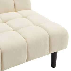 Beige Faux Suede Fabric Sofa Bed Lounge Seat by Sarantino