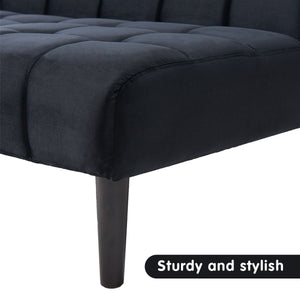 Sarantino Faux Suede Fabric Sofa Bed - Black | Stylish Lounge