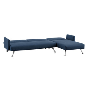 Sarantino Mia 3-Seater Sofa Bed | Chaise & 3 Pillows | Blue