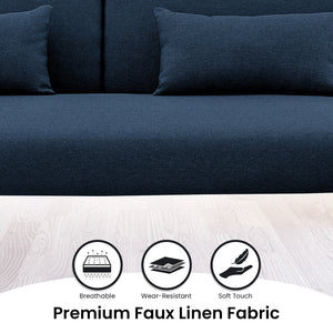 Sarantino Mia 3-Seater Sofa Bed | Chaise & 3 Pillows | Blue