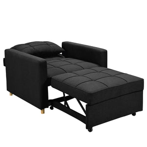 Sarantino Suri 3-in-1 Convertible Lounge Chair Bed - Black | Sleek and Functional