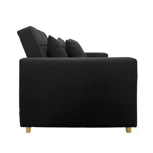 Sarantino Suri 3-in-1 Convertible Lounge Chair Bed - Black | Sleek and Functional