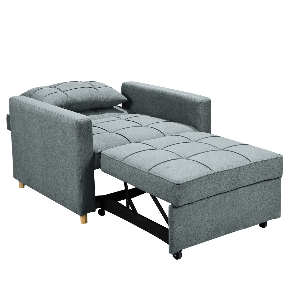Sarantino Suri 3-in-1 Convertible Sofa Chair Bed - Airforce Blue | Versatile Seating