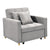 Sarantino Suri 3-in-1 Convertible Sofa Chair Bed - Light Grey | Stylish Lounger