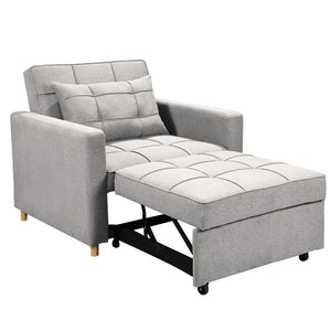 Sarantino Suri 3-in-1 Convertible Sofa Chair Bed - Light Grey | Stylish Lounger