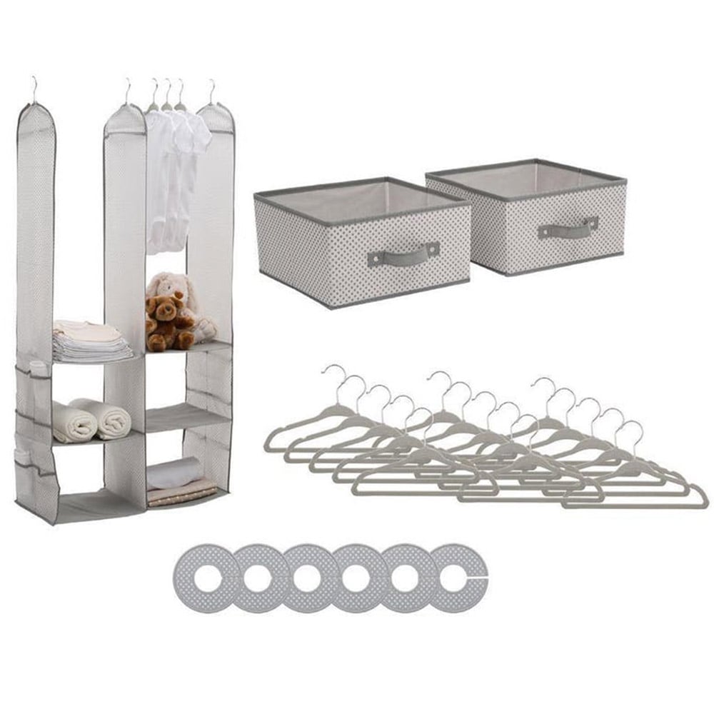 24 Piece Nursery Storage Set | Cool Grey Color | Delta Children Brand