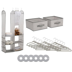 24 Piece Nursery Storage Set | Cool Grey Color | Delta Children Brand