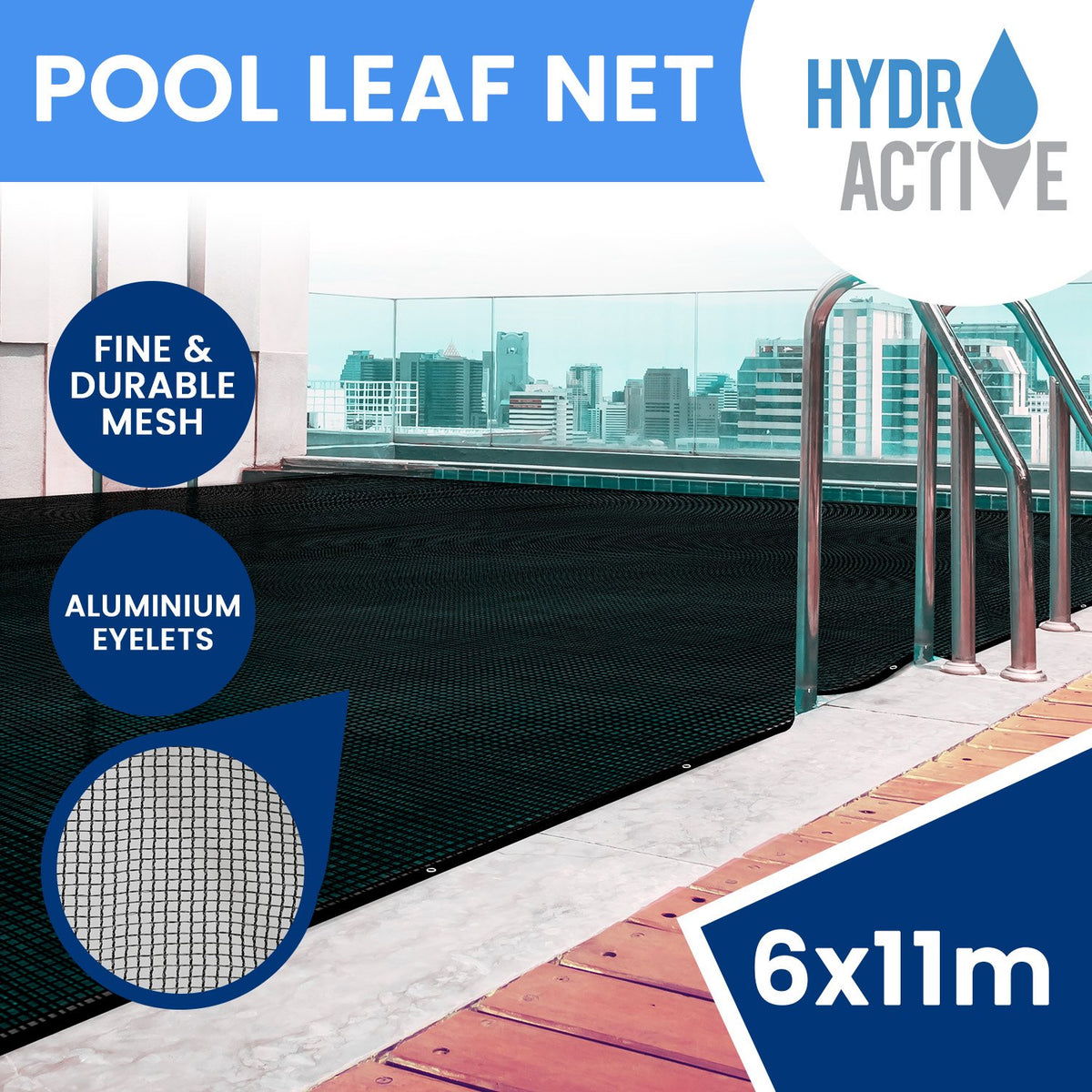HydroActive UV-Resistant Swimming Pool Leaf Net Cover | 6 x 11m