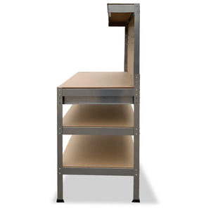 3-layered Work Bench Garage Storage Table Tool Shop Shelf | Silver | KARTRITE