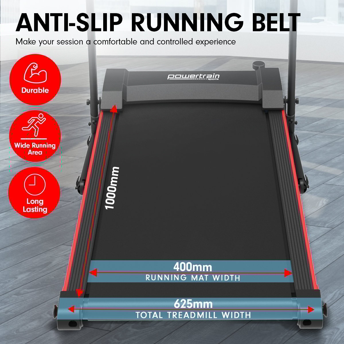 Foldable Electric Treadmill | K100 | Home Gym Cardio Equipment | Powertrain