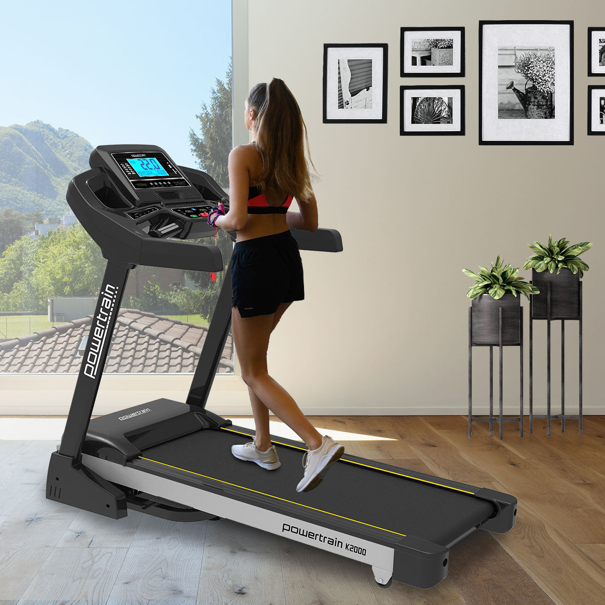 Foldable Treadmill with Fan, Auto Incline, and Speed up to 22km/h | Ideal for Home Gym Cardio | Model: K2000