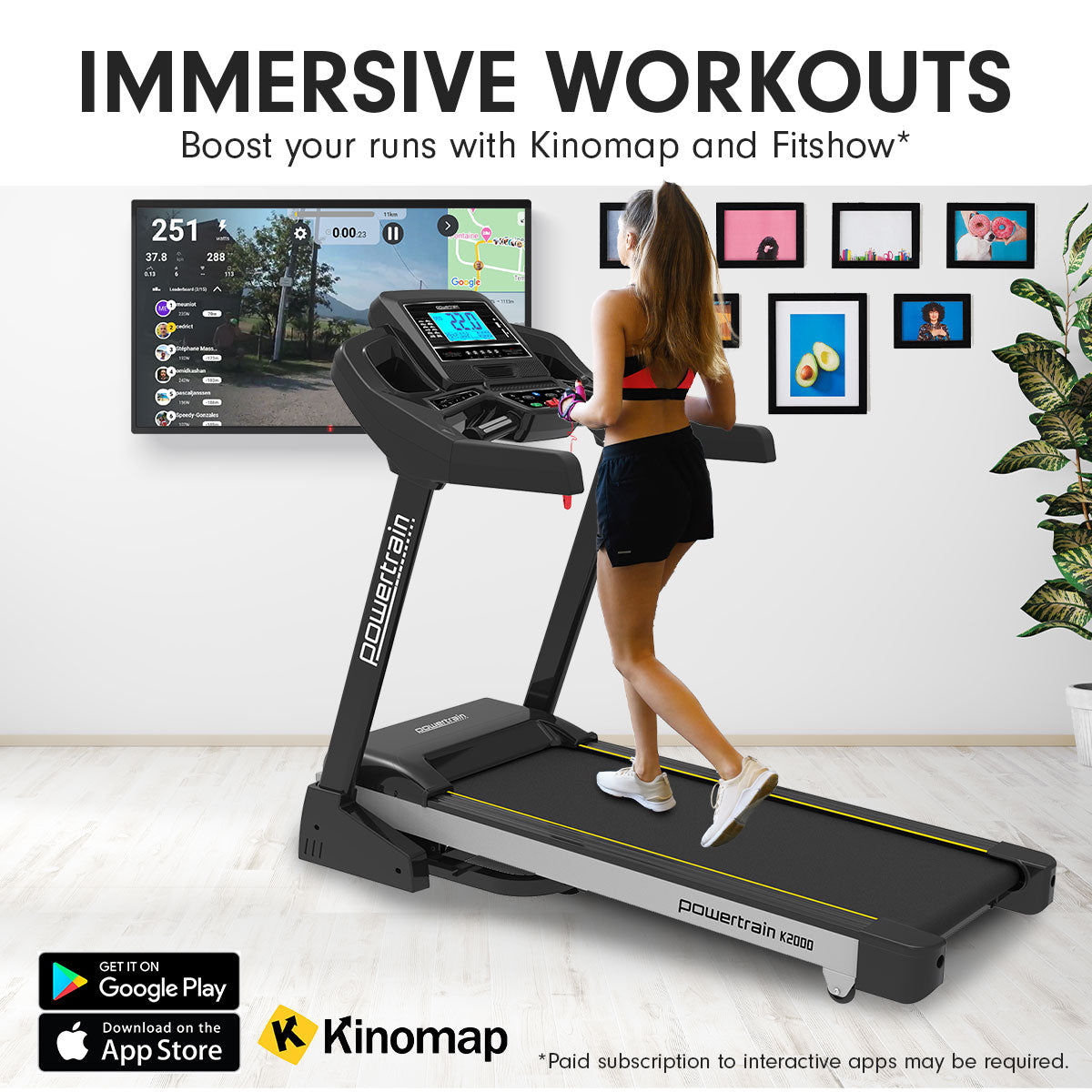 Foldable Treadmill with Fan, Auto Incline, and Speed up to 22km/h | Ideal for Home Gym Cardio | Model: K2000