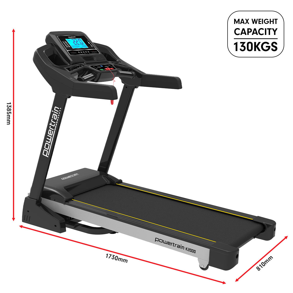 Foldable Treadmill with Fan, Auto Incline, and Speed up to 22km/h | Ideal for Home Gym Cardio | Model: K2000