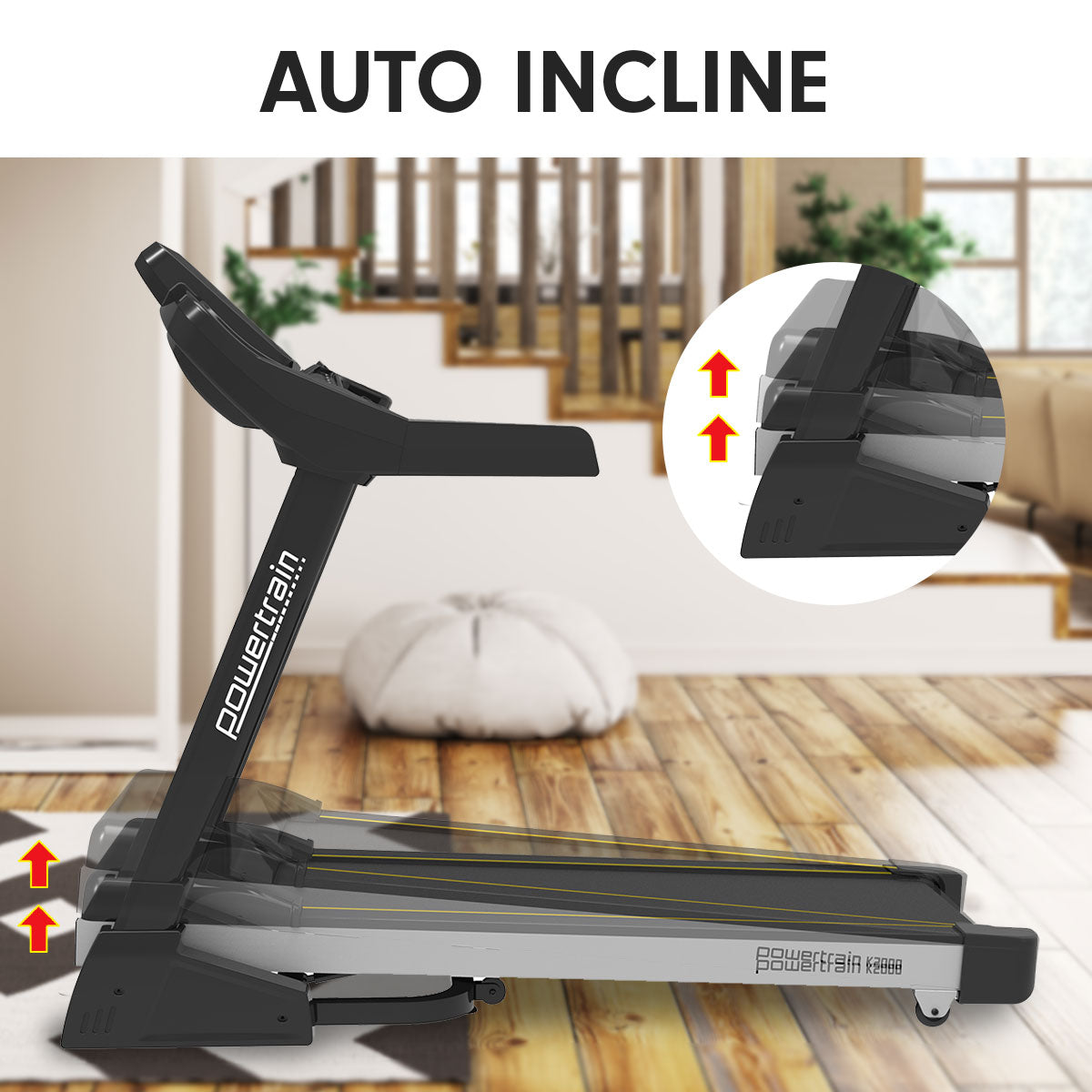 Foldable Treadmill with Fan, Auto Incline, and Speed up to 22km/h | Ideal for Home Gym Cardio | Model: K2000