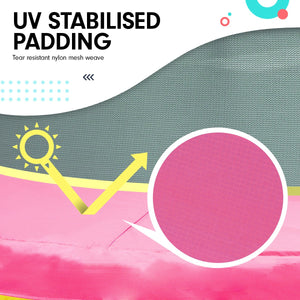 4.5ft Trampoline Round with Free Safety Net Spring Pad Cover Mat | Outdoor - Blue Pink