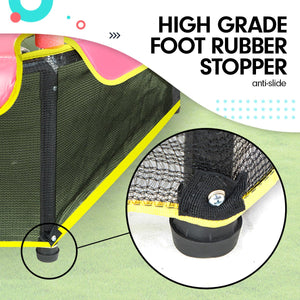 4.5ft Trampoline Round with Free Safety Net Spring Pad Cover Mat | Outdoor - Blue Pink