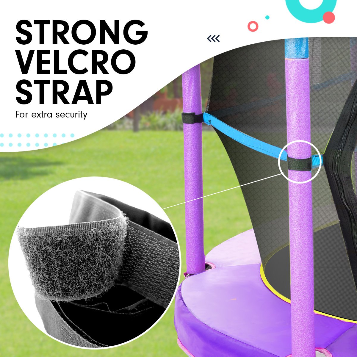 4.5ft Round Trampoline with Free Safety Net, Spring Pad Cover, and Mat - Outdoor Blue Purple by Kahuna