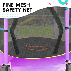 4.5ft Round Trampoline with Free Safety Net, Spring Pad Cover, and Mat - Outdoor Blue Purple by Kahuna