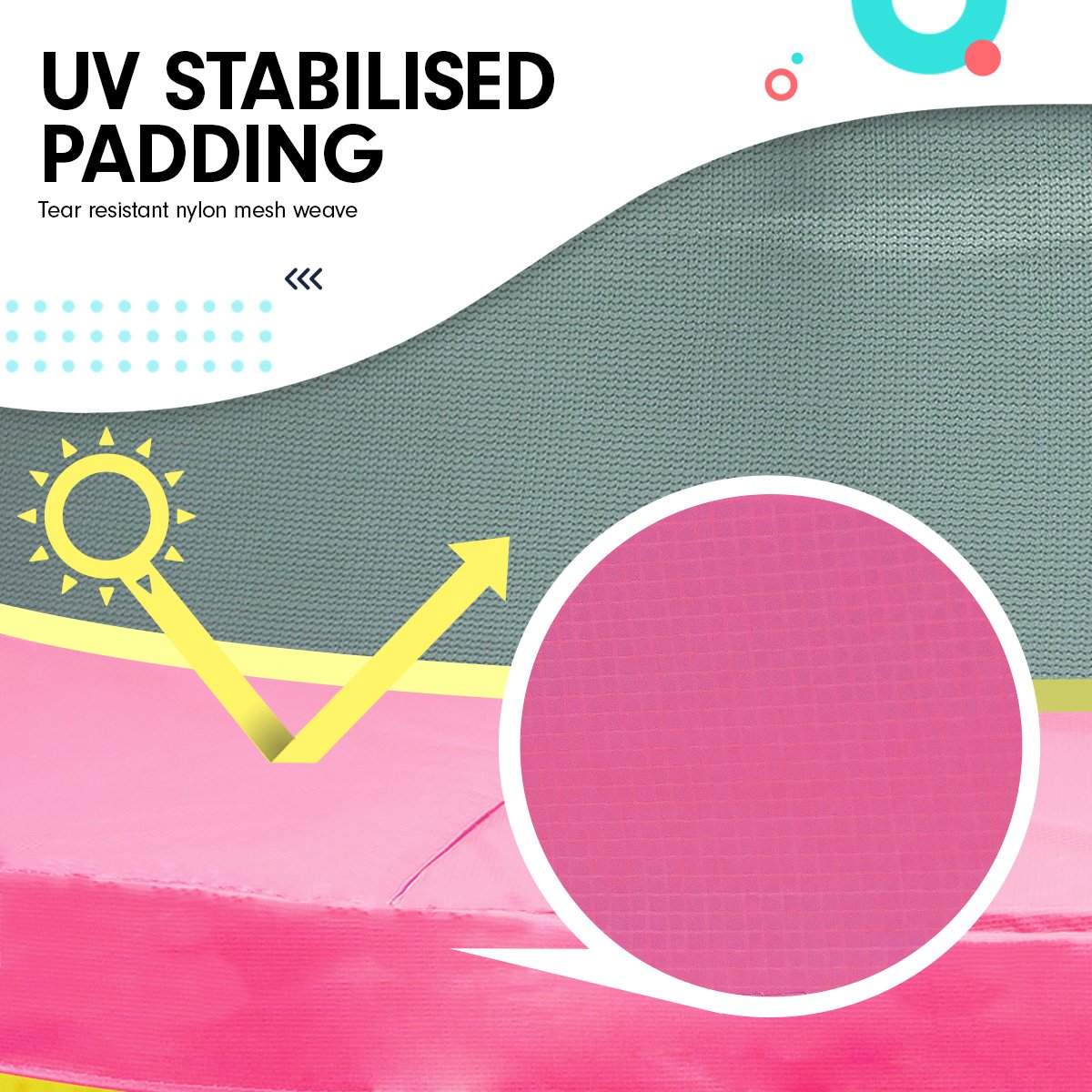 4.5ft Round Trampoline with Free Safety Net, Spring Pad Cover, and Mat - Outdoor Green Pink by Kahuna