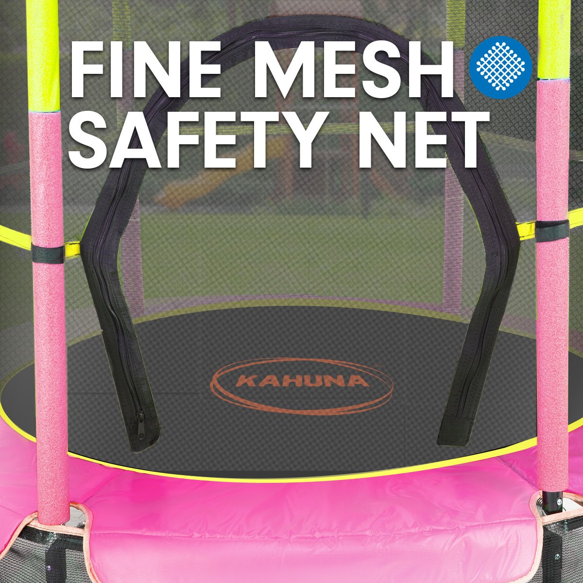 4.5ft Round Trampoline with Free Safety Net, Spring Pad Cover, and Mat - Yellow Pink by Kahuna