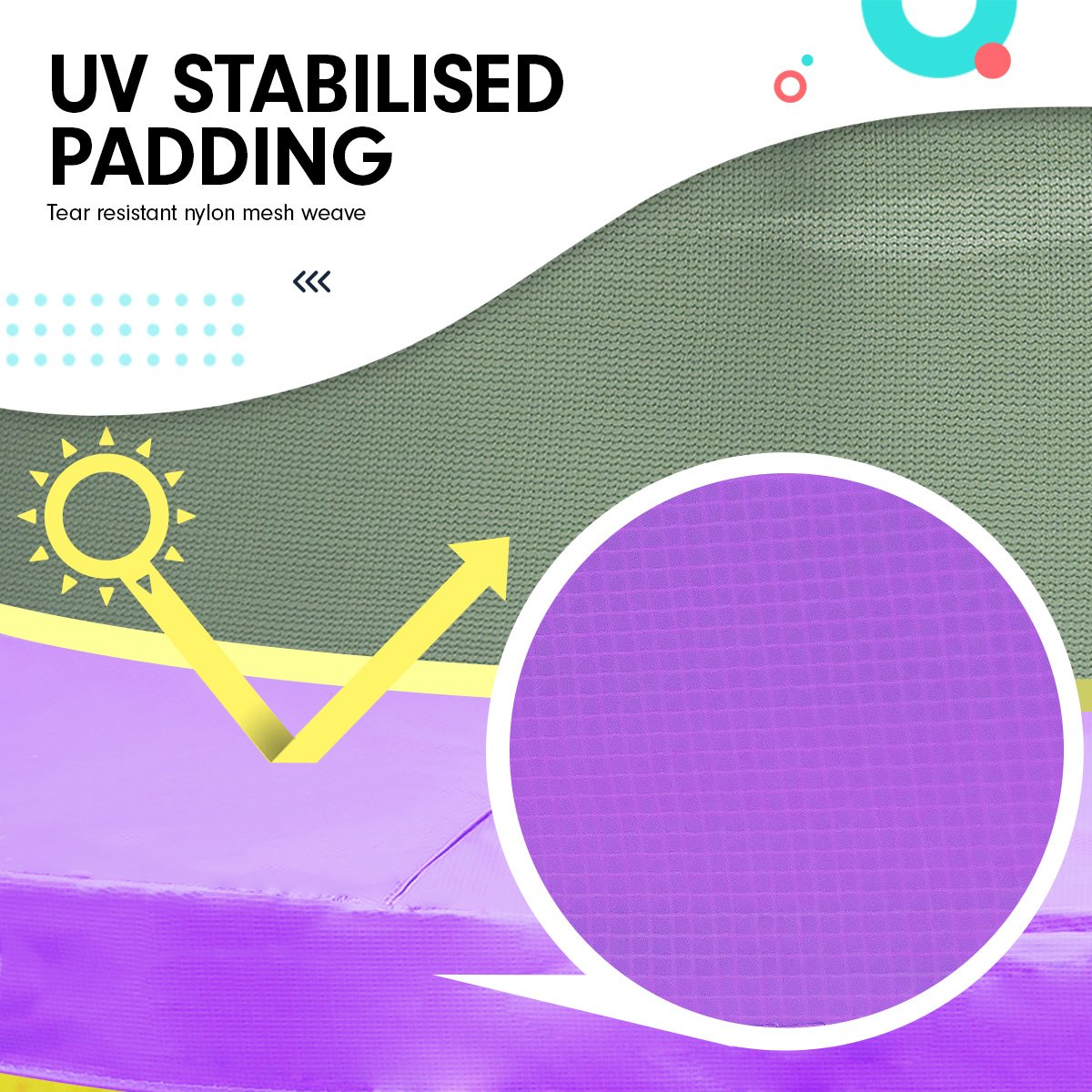4.5ft Trampoline Round Free Safety Net Spring Pad Cover Mat Outdoor Yellow Purple