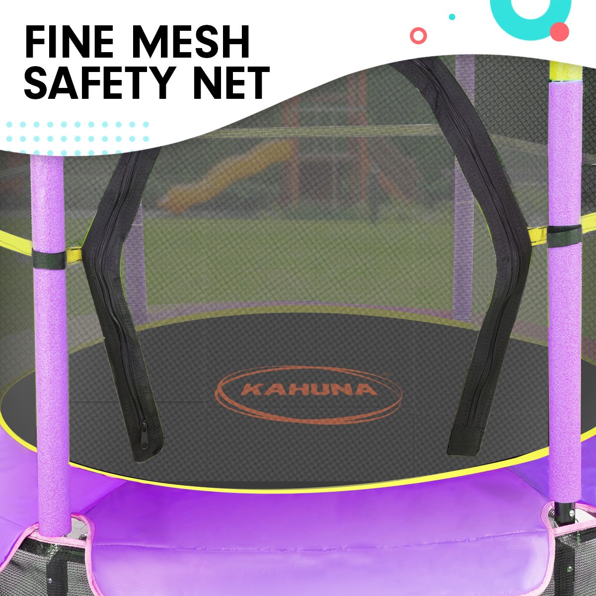 4.5ft Trampoline Round Free Safety Net Spring Pad Cover Mat Outdoor Yellow Purple