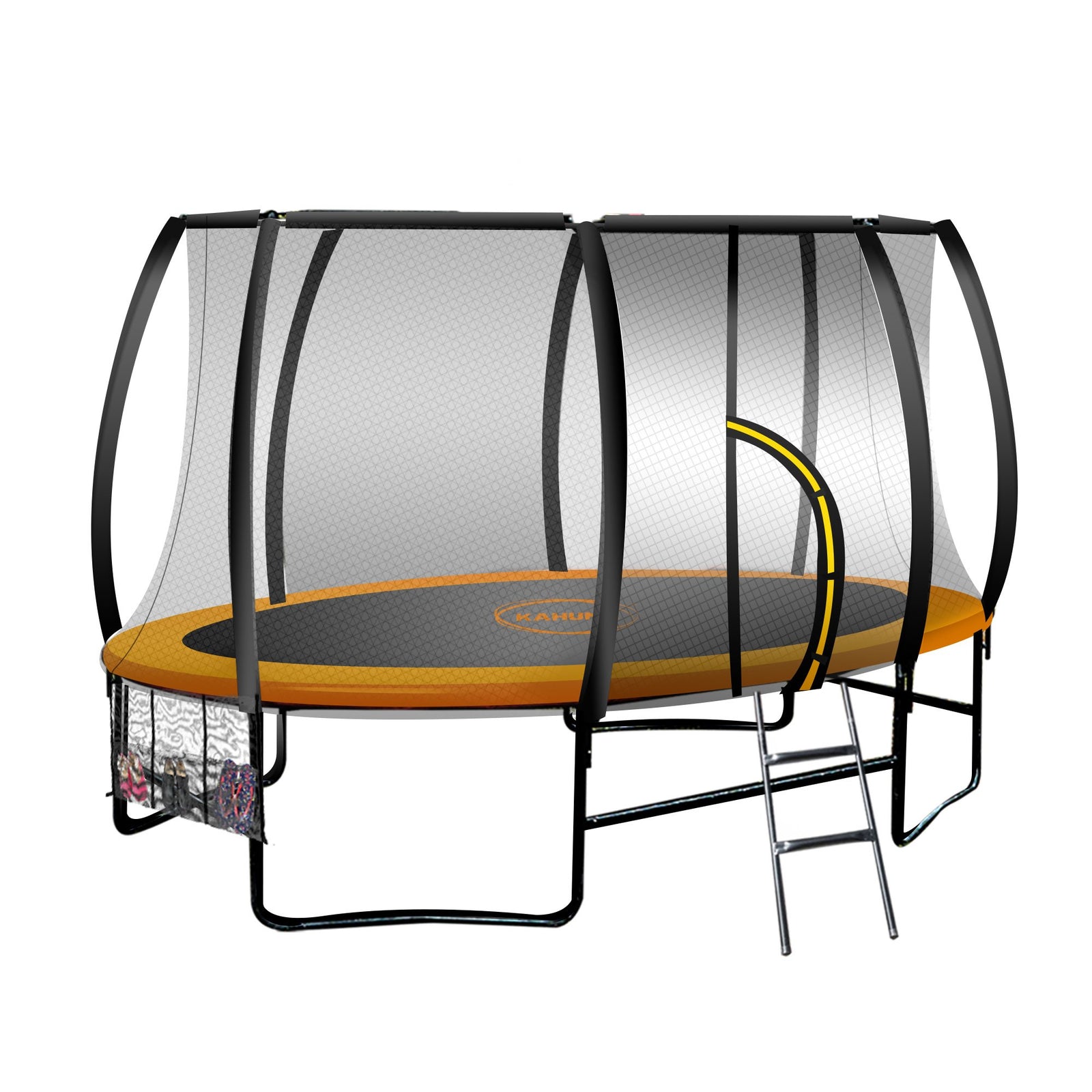 8 Ft X 14ft Oval Outdoor Trampoline - Orange