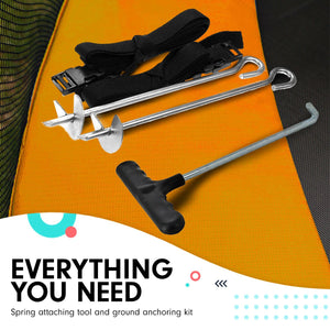 8 Ft X 14ft Oval Outdoor Trampoline - Orange