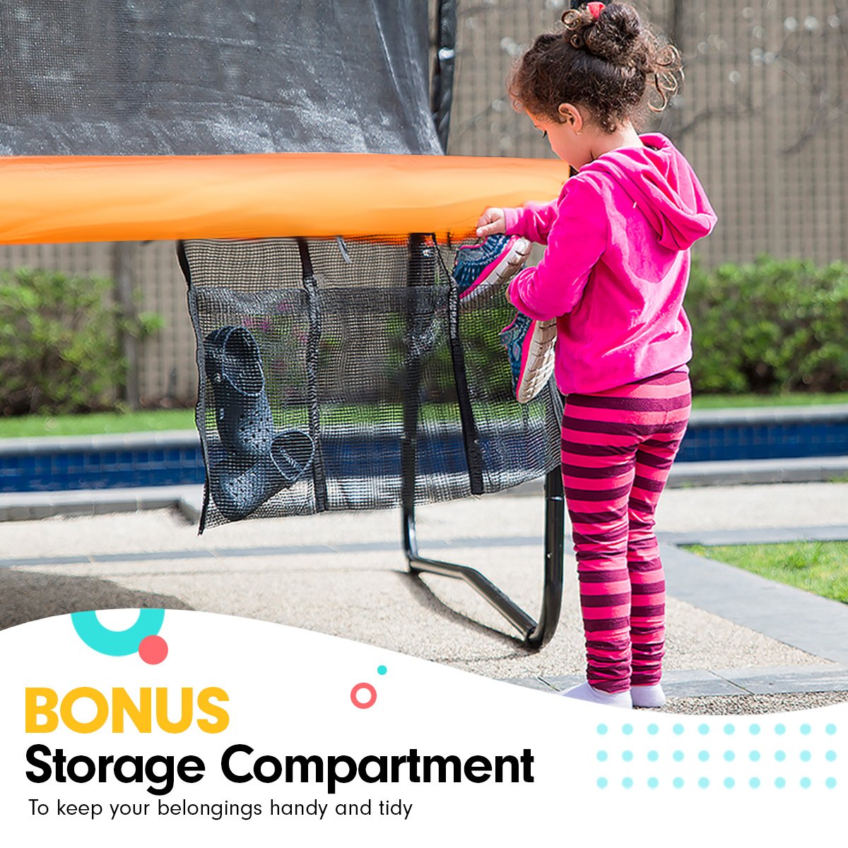 8ft X 14t Outdoor Orange Oval Trampoline With Safety Enclosure And Basketball Hoop Set | Kahuna