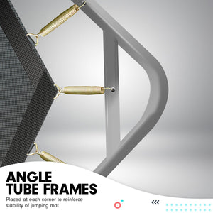 Kahuna Outdoor Rectangular Orange Trampoline | Safety Enclosure | Basketball Hoop Set | 8ft x 11ft