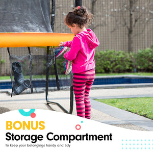 Kahuna Outdoor Rectangular Orange Trampoline | Safety Enclosure | Basketball Hoop Set | 8ft x 11ft