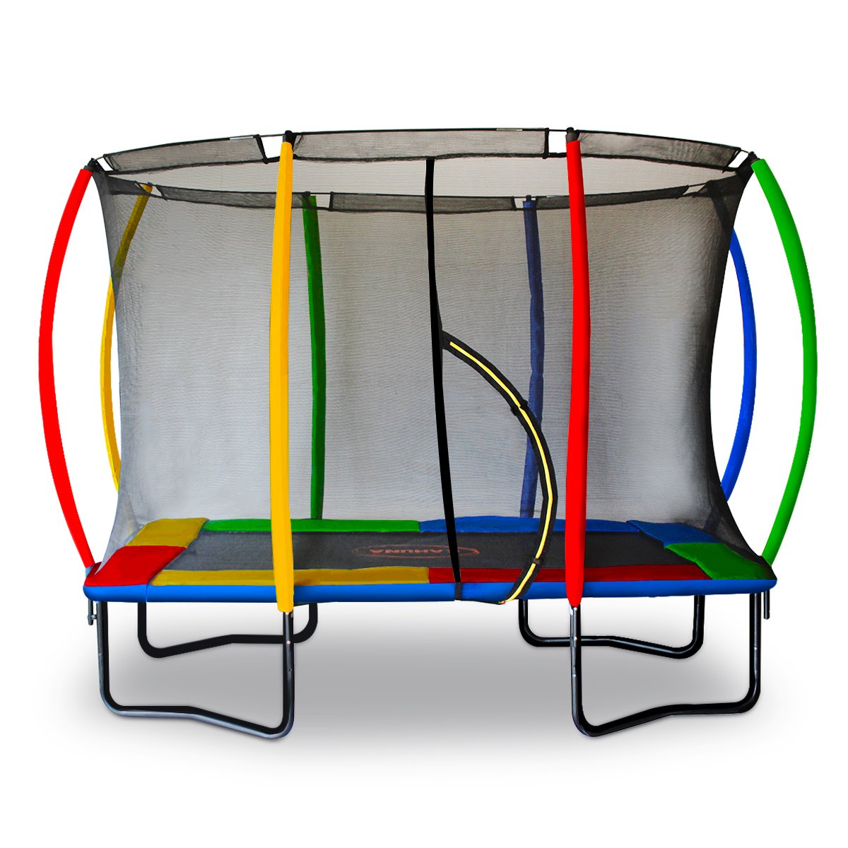 Outdoor Rectangular Rainbow Trampoline - 6ft x 9ft | Safety Enclosure by Kahuna