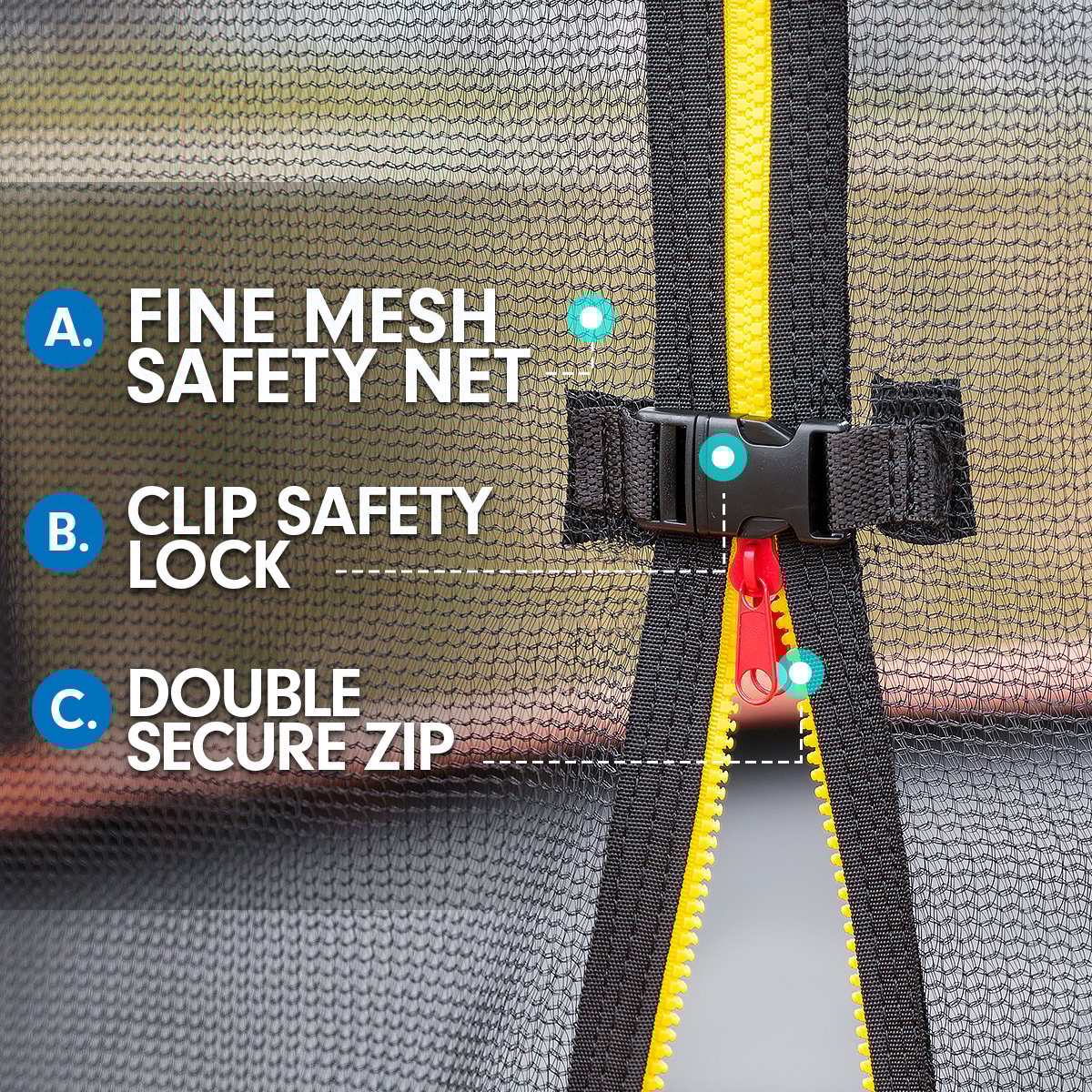 Outdoor Rectangular Rainbow Trampoline - 6ft x 9ft | Safety Enclosure, Basketball Hoop Set by Kahuna