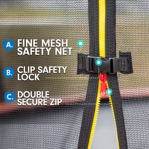 Outdoor Rectangular Rainbow Trampoline - 6ft x 9ft | Safety Enclosure, Basketball Hoop Set by Kahuna