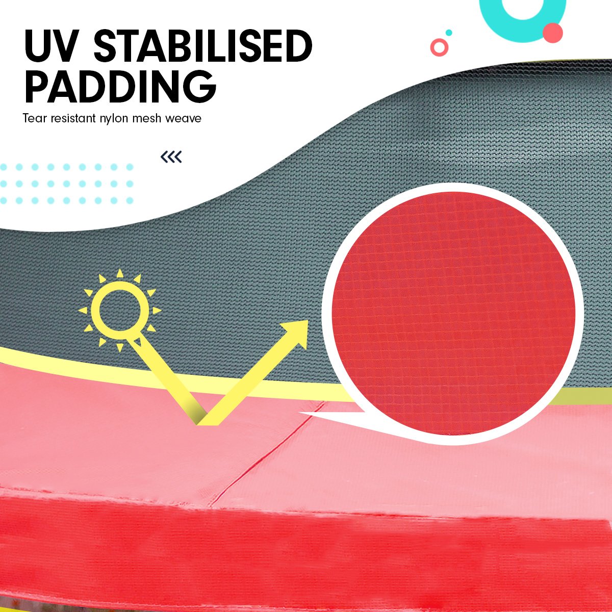 4.5ft Trampoline Round Free Safety Net Spring Pad Cover Mat Outdoor Red