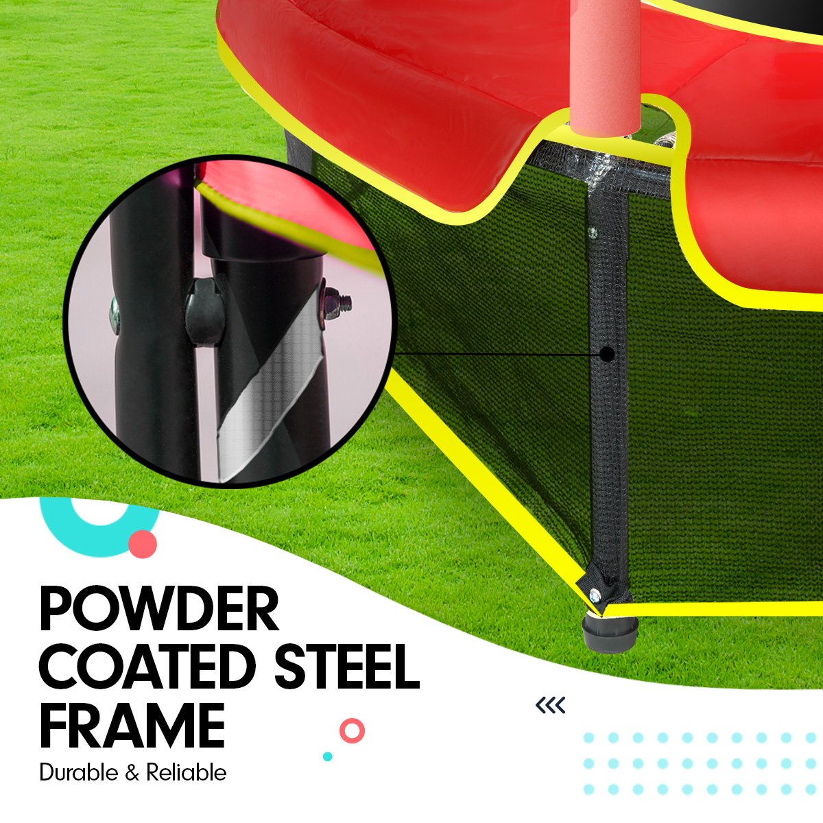 4.5ft Trampoline Round Free Safety Net Spring Pad Cover Mat Outdoor Red