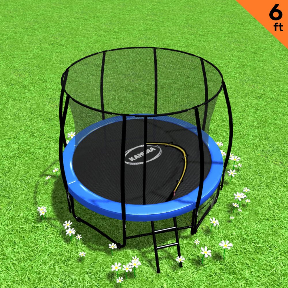 Classic Trampoline - 6ft | Outdoor Round Blue, Safety Enclosure by Kahuna