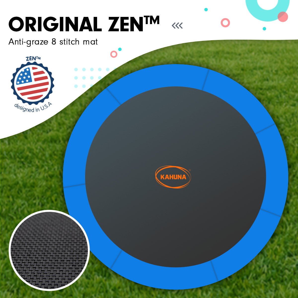 Classic Trampoline - 6ft | Outdoor Round Blue, Safety Enclosure by Kahuna