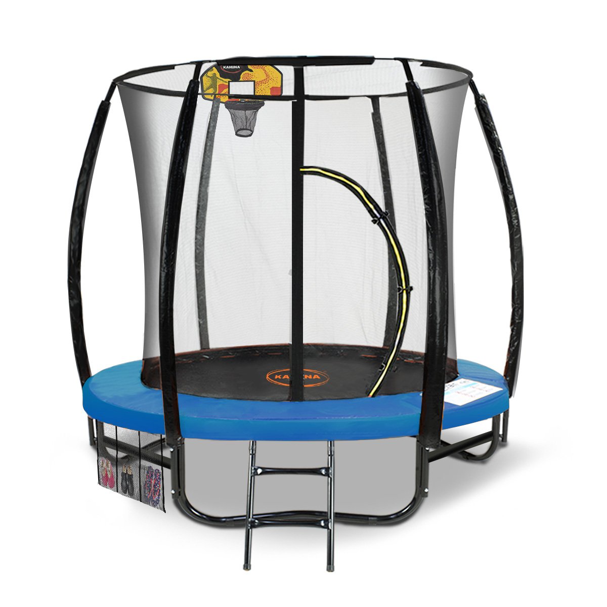 Classic Trampoline - 6ft | Free Safety Net, Spring Pad, Mat, Ladder, Basketball Set - Blue