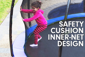 Classic Trampoline - 6ft | Free Safety Net, Spring Pad, Mat, Ladder, Basketball Set - Blue