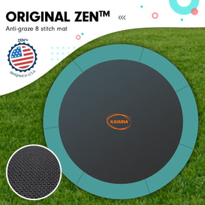 6ft Outdoor Round Green Trampoline with Safety Enclosure and Basketball Hoop Set