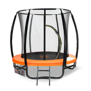 Classic 6ft Outdoor Round Orange Trampoline with Safety Enclosure