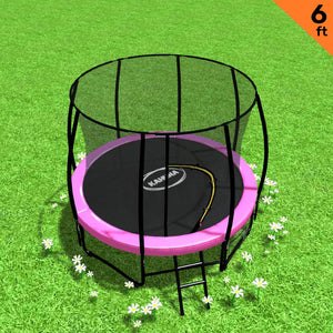 Classic Trampoline - 6ft | Outdoor Round, Safety Enclosure - Pink